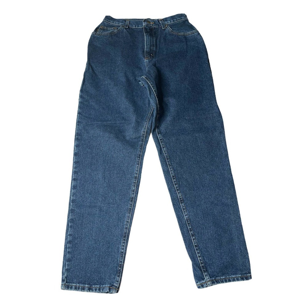 Vintage Womens Chic High Rise Waist Tapered‎ Leg Mom Jeans Med Wash Retro 12 Avg